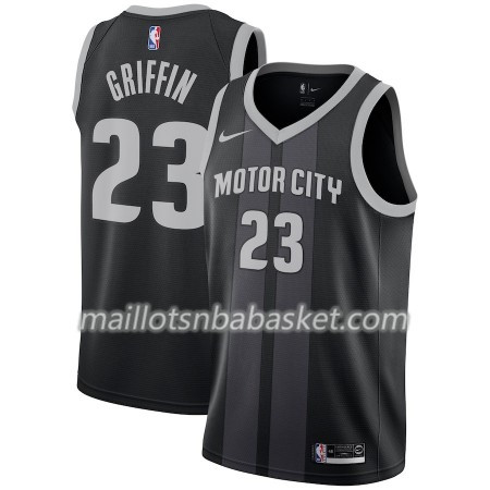 Maillot Homme Detroit Pistons Blake Griffin 23 2018-19 Nike City Edition Noir Bleu Swingman